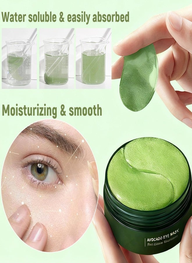 Eakroo 60 PCS Avocado Under Eye Patches, Eye Masks for Dark Circles and Puffiness, Moisturizing Eye Mask Skincare, Eye Patches for Women, Improving Eye Skin Dryness, Reduce Fine Lines and Wrinkles - Image 4